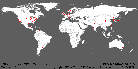 Infection Map of the Code Red Worm